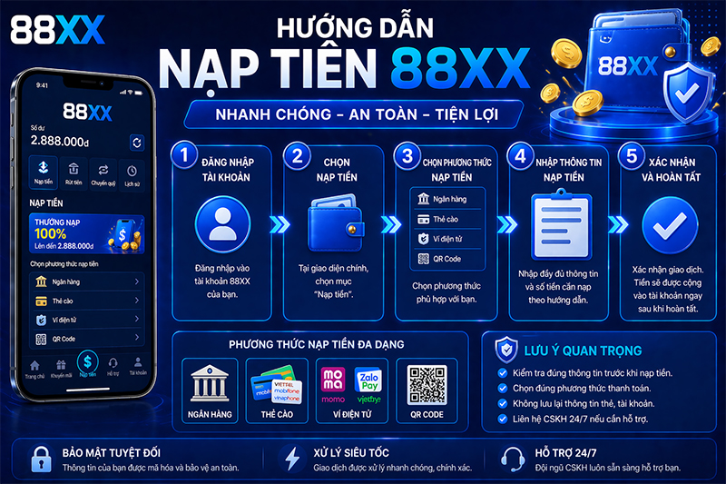 Hướng dẫn cách nạp tiền 88XX
