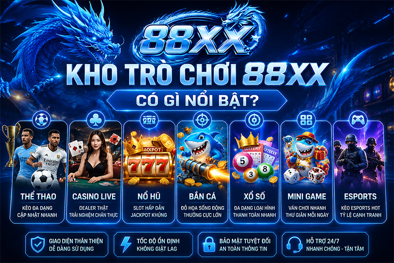 Kho trò chơi đa dạng của 88XX
